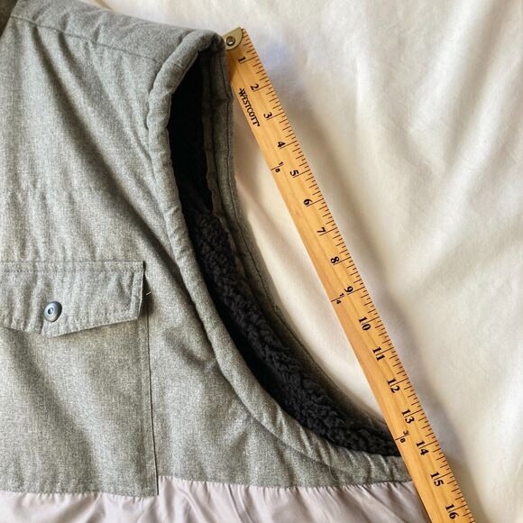 Winston Mens 2 Tone Grey Puffer Vest Jacket Size 6XL Full Zip Sherpa Lined Poly - Picture 7 of 14